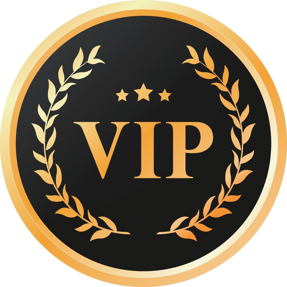 VIP quality badge or label of element vector