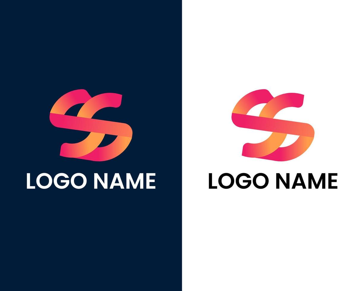 plantilla de diseño de logotipo moderno letra s y s vector