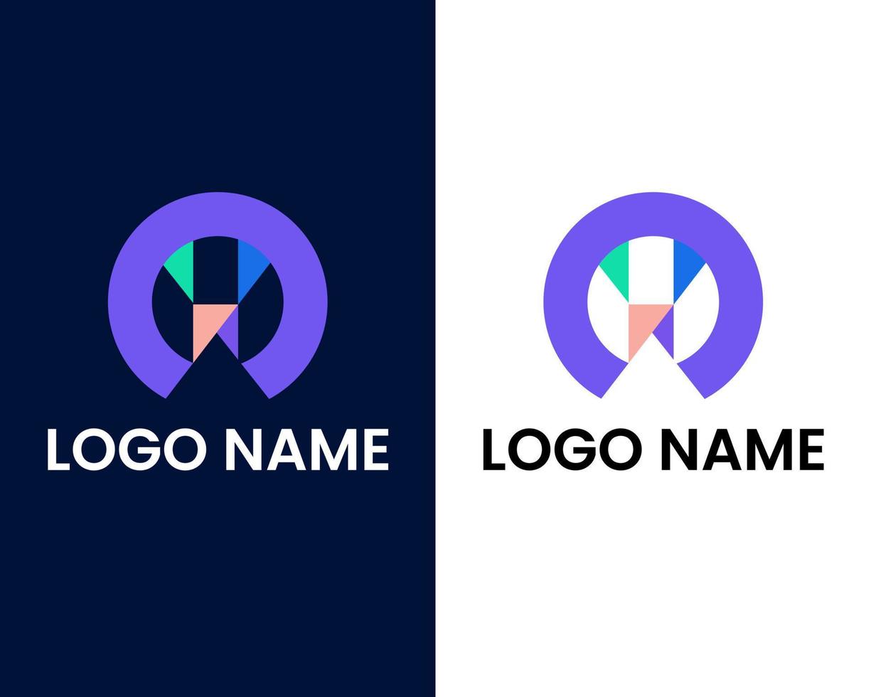 letter m and o modern logo design template vector