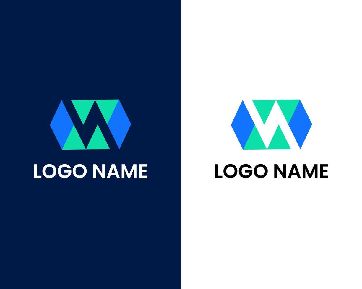 plantilla de diseño de logotipo moderno letra w vector