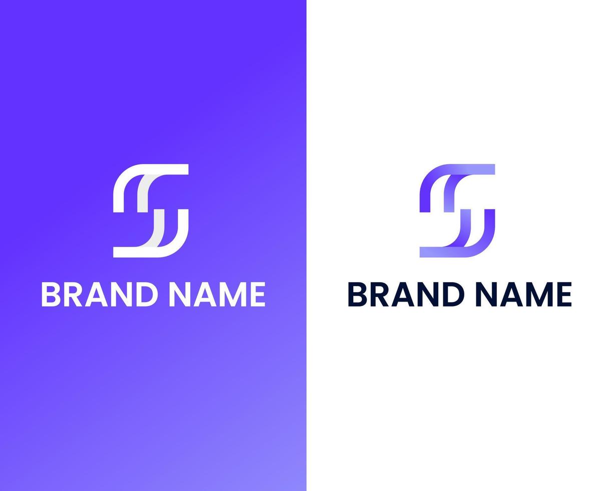 letter s and f modern logo design template vector