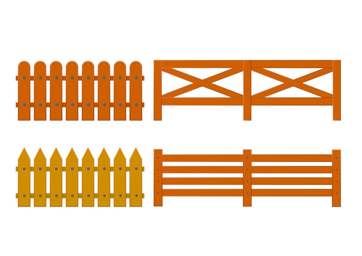 conjunto de valla de madera vector