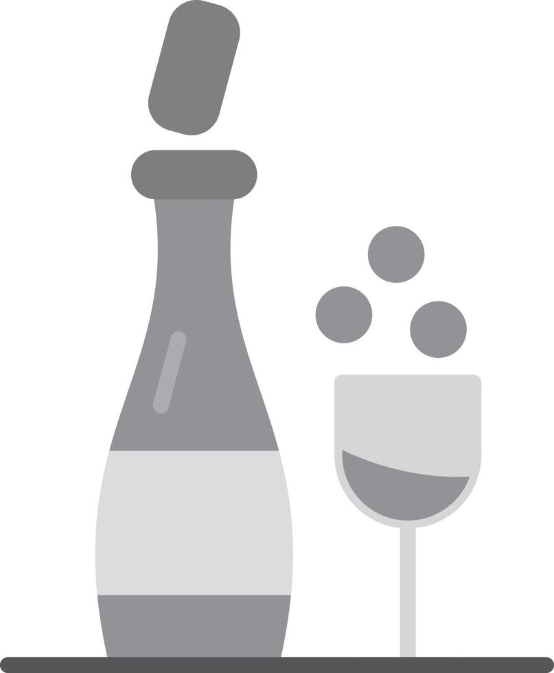 Champagne Flat Greyscale vector