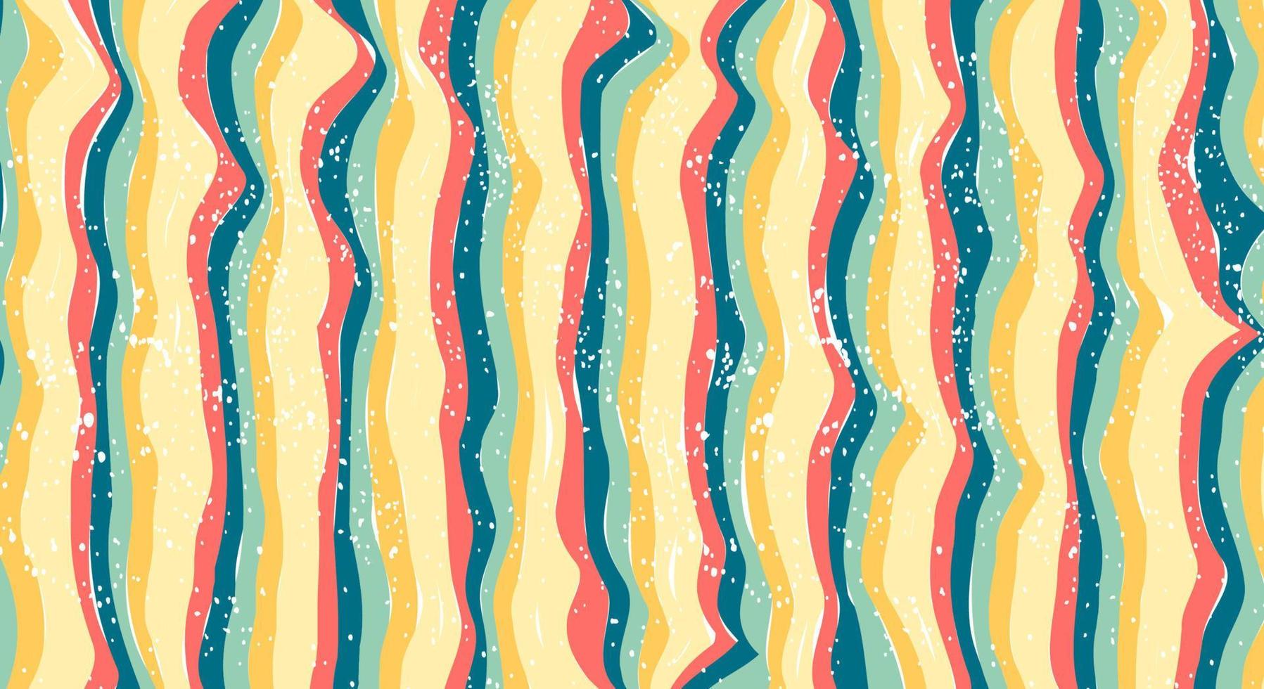 Retro background. Abstract colourful and textured wavy shapes desig vector