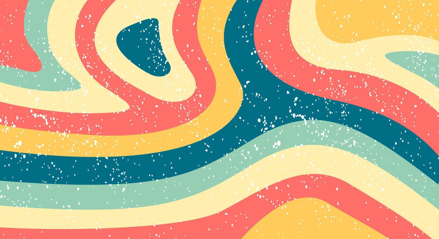 Retro background. Abstract colourful and textured wavy shapes design. vector