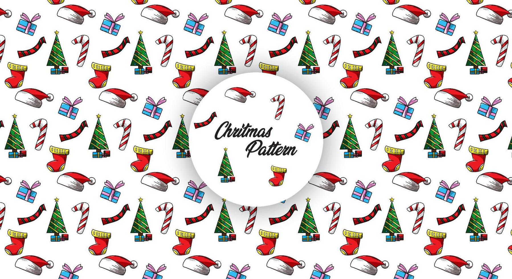 Seamless pattern with cute Christmas character. vector