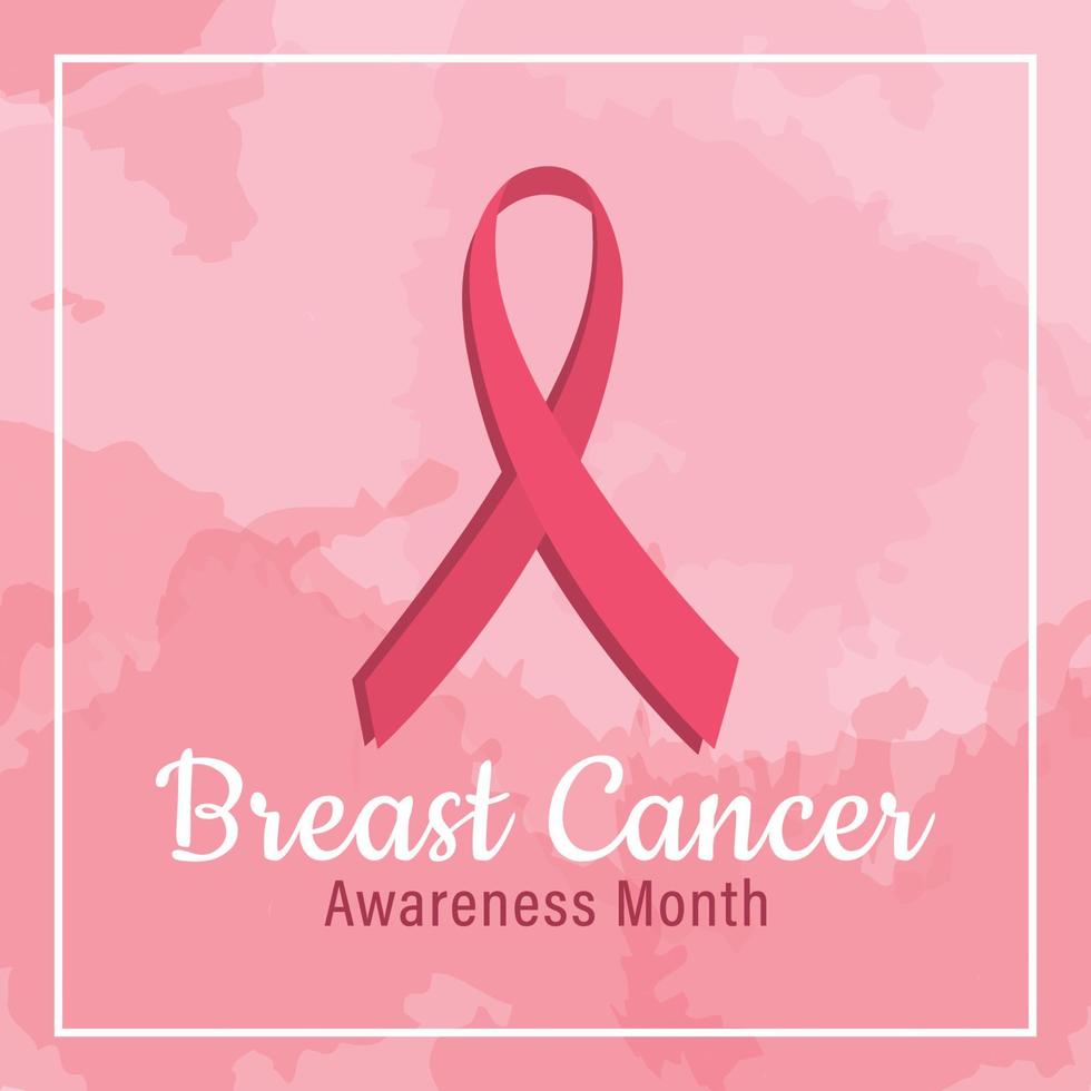 Square breast cancer awareness month illustration vector