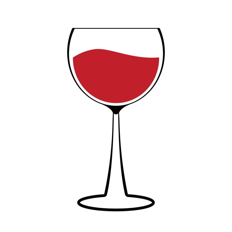 copa de vino tinto icono vector ilustración clipart