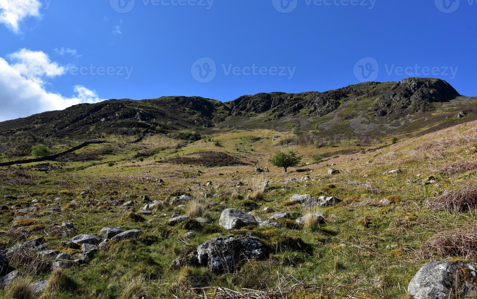 Beautiful Valley at the Base of a Fell photo