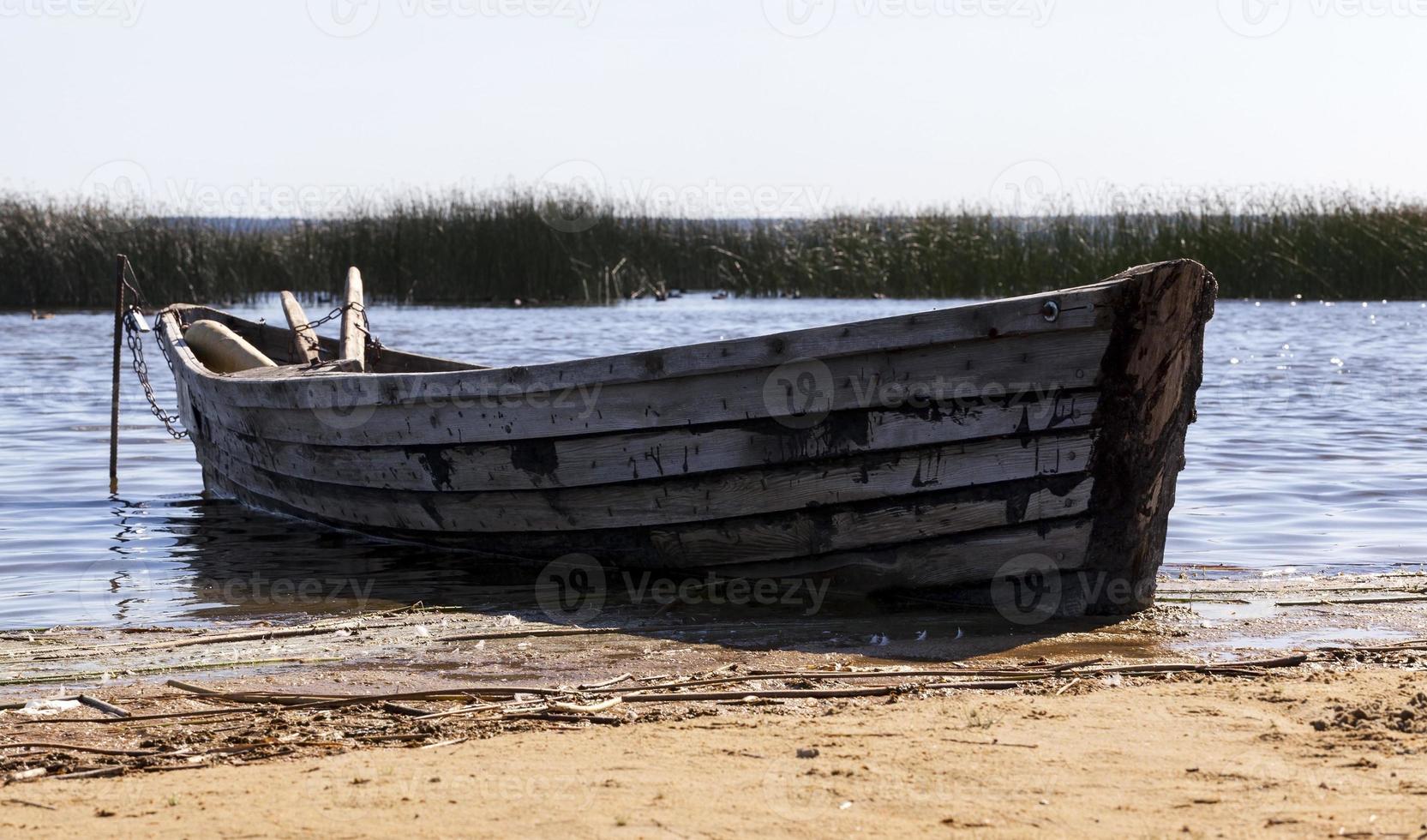 wooden boat, close up photo