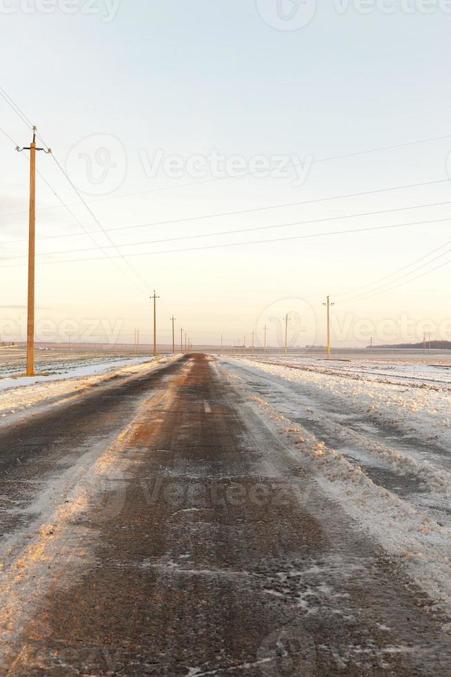 rural road, snow photo