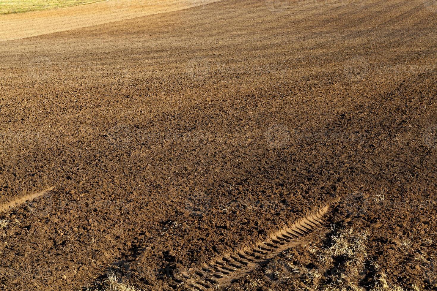 Plowed agricultural field photo