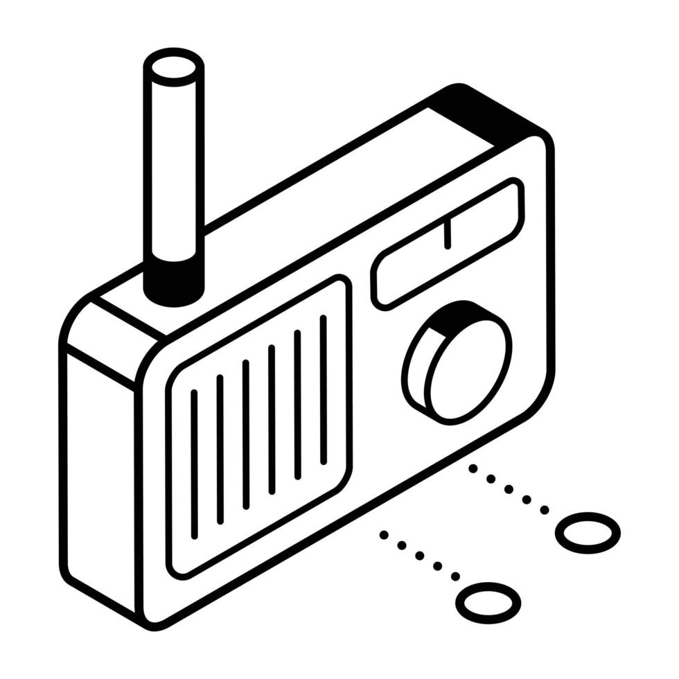 Radio set line icon, editable design vector