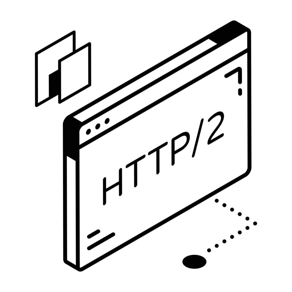 An icon of web language line isometric vector