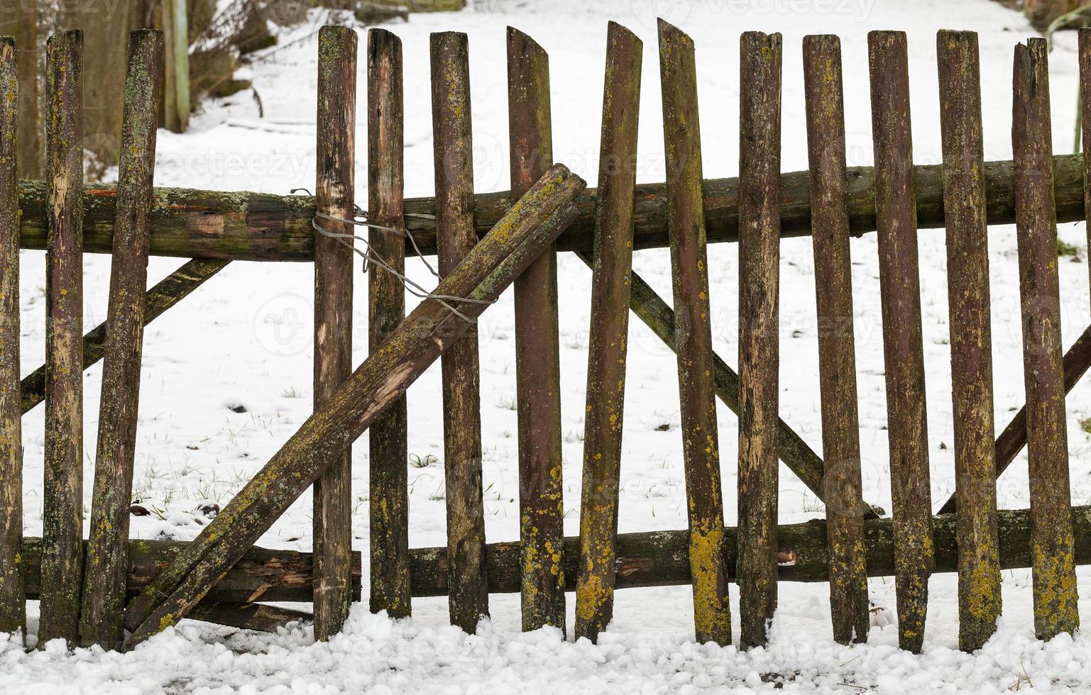 valla de madera vieja foto