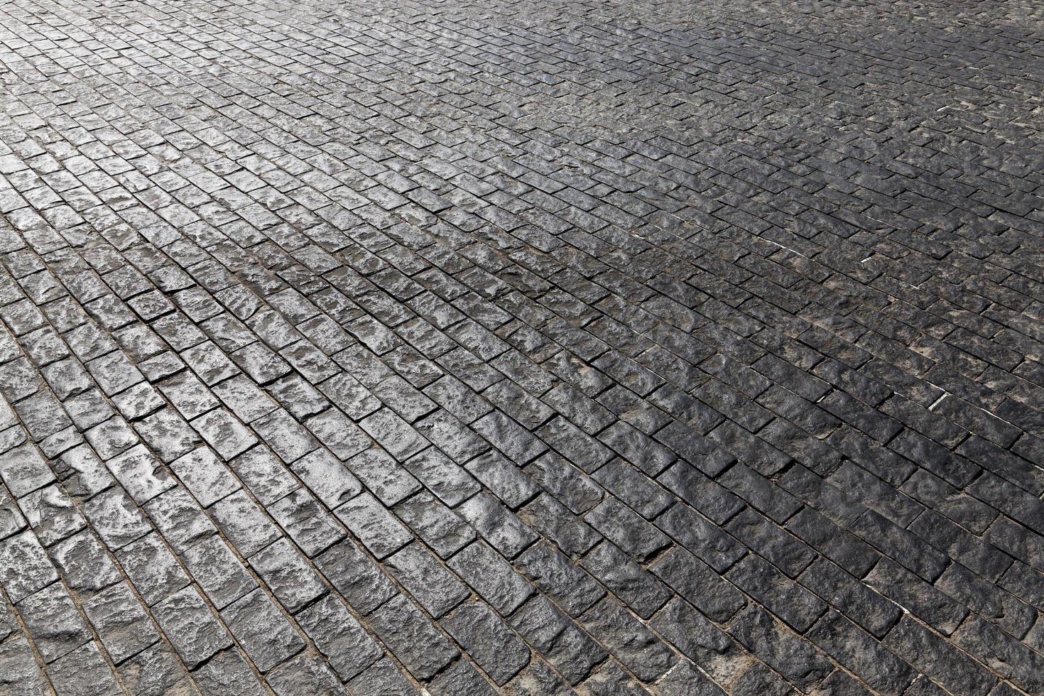 Stone pavement, close up photo