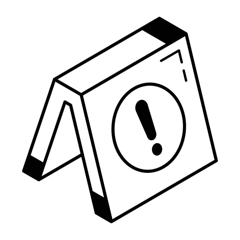 An icon of alert isometric design vector