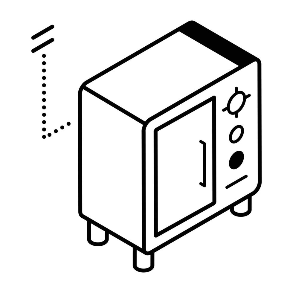 A mini fridge line isometric icon vector