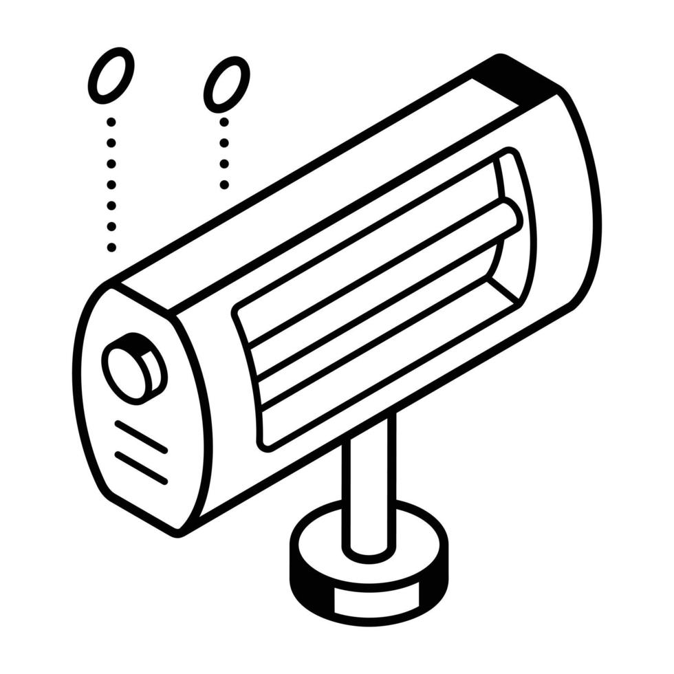 Modern line icon of electric heater vector