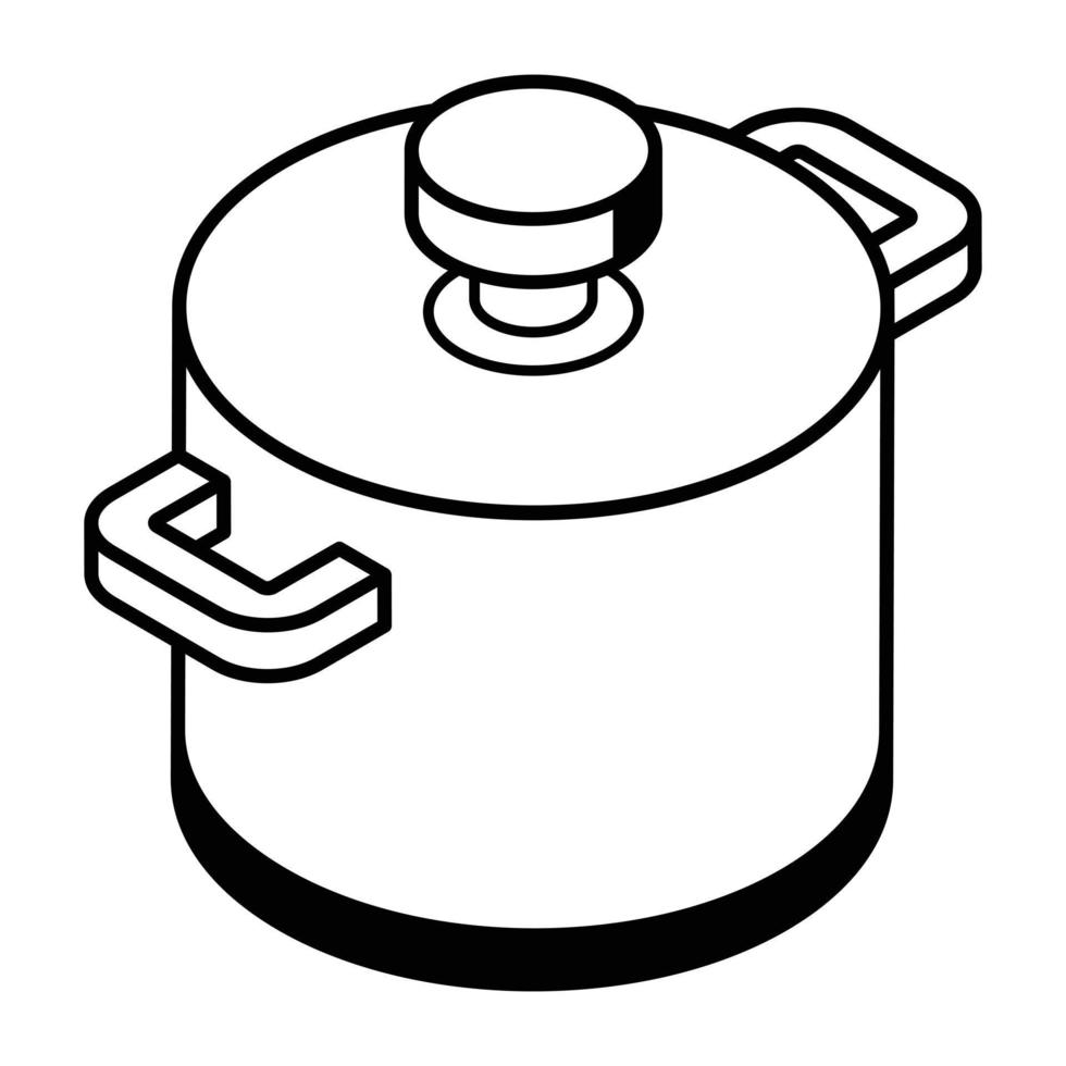 Trendy line isometric icon of casserole vector