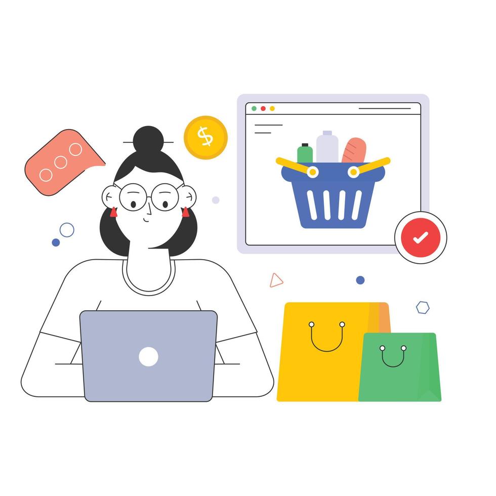 A handy flat illustration of graphic art vector