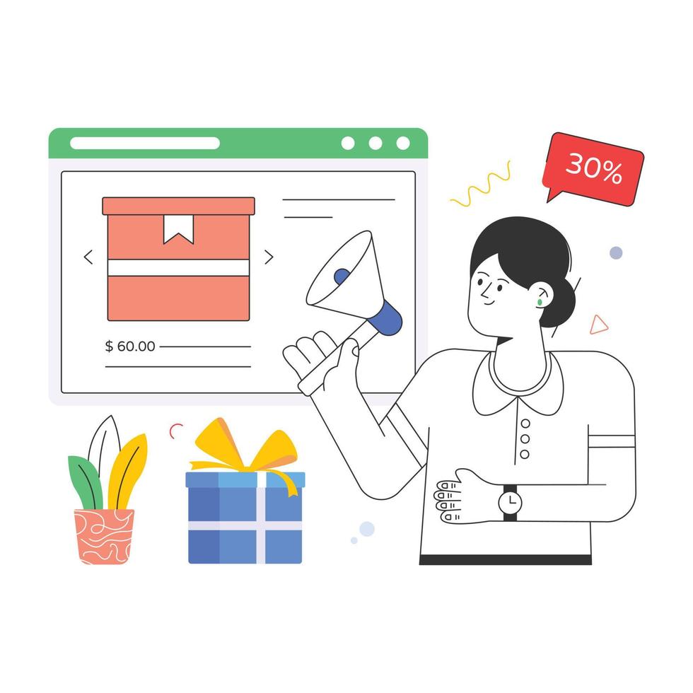 A handy flat illustration of graphic art vector