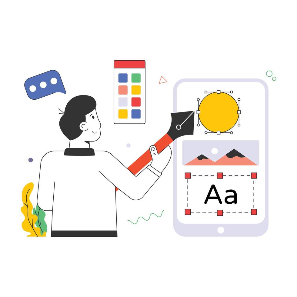 A flat illustration of mobile purchase for web and apps vector