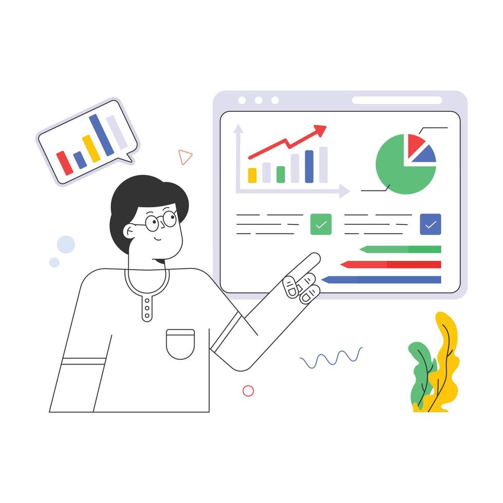 A handy flat illustration of graphic art vector