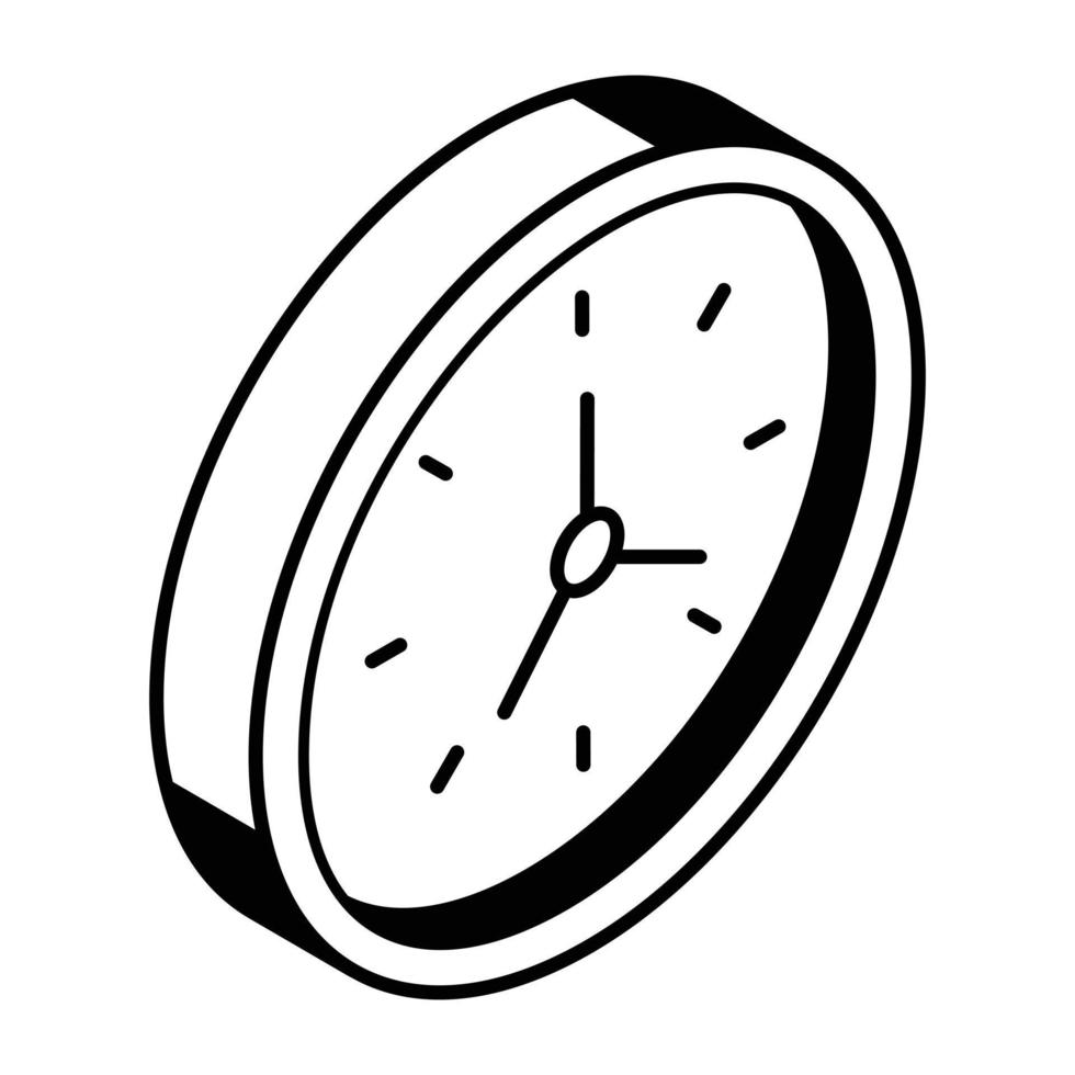 diseño de icono de línea moderna de reloj de pared vector