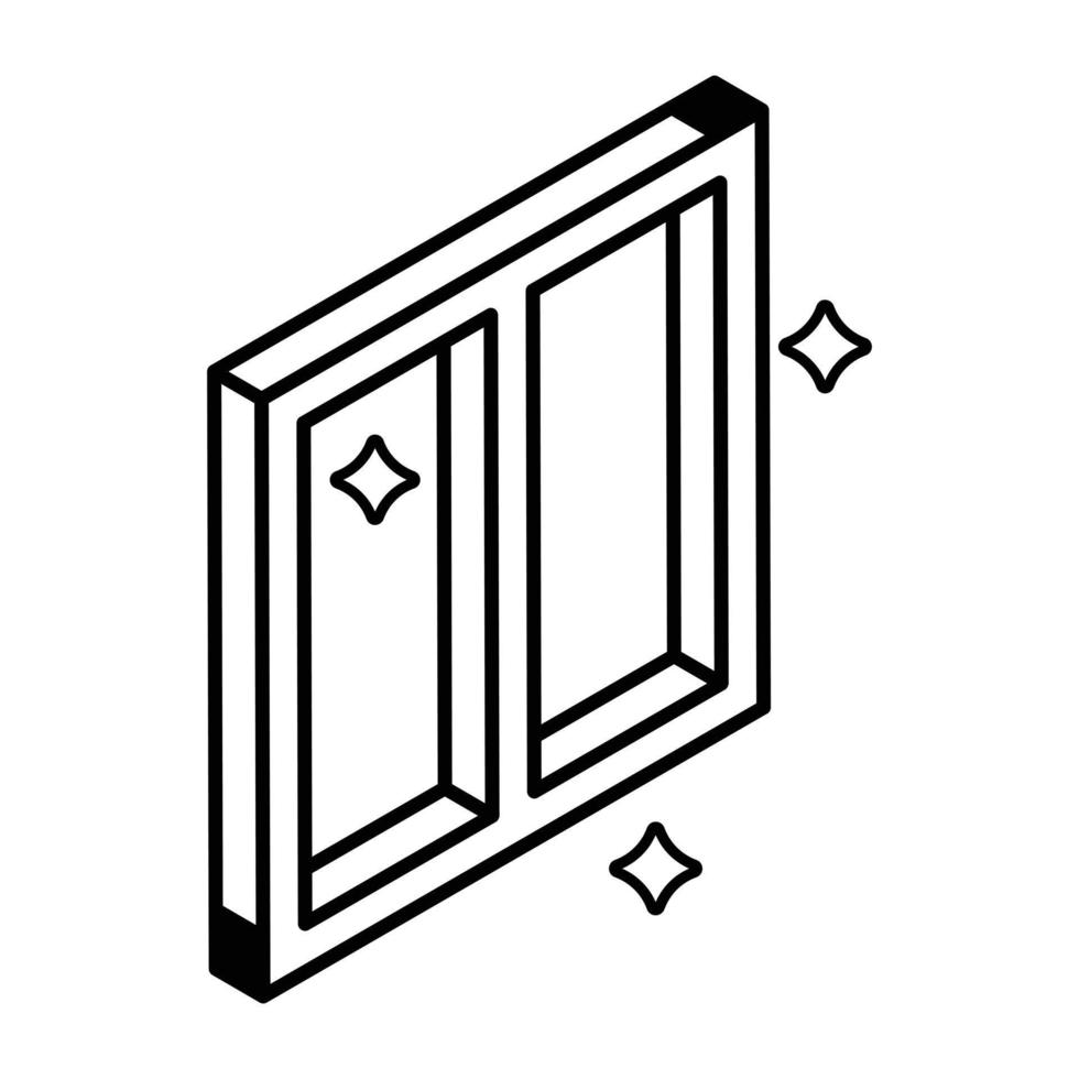 Isometric glass window vector design