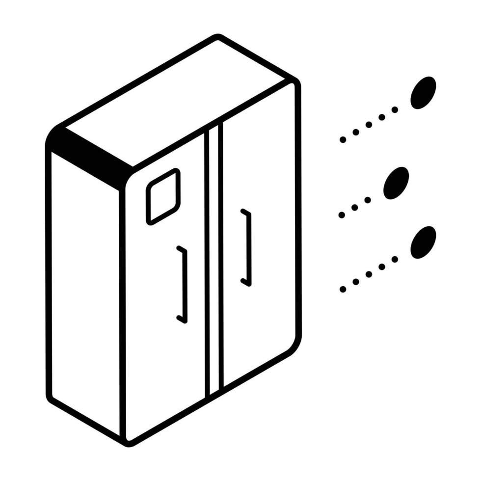 Trendy line icon of a wardrobe vector