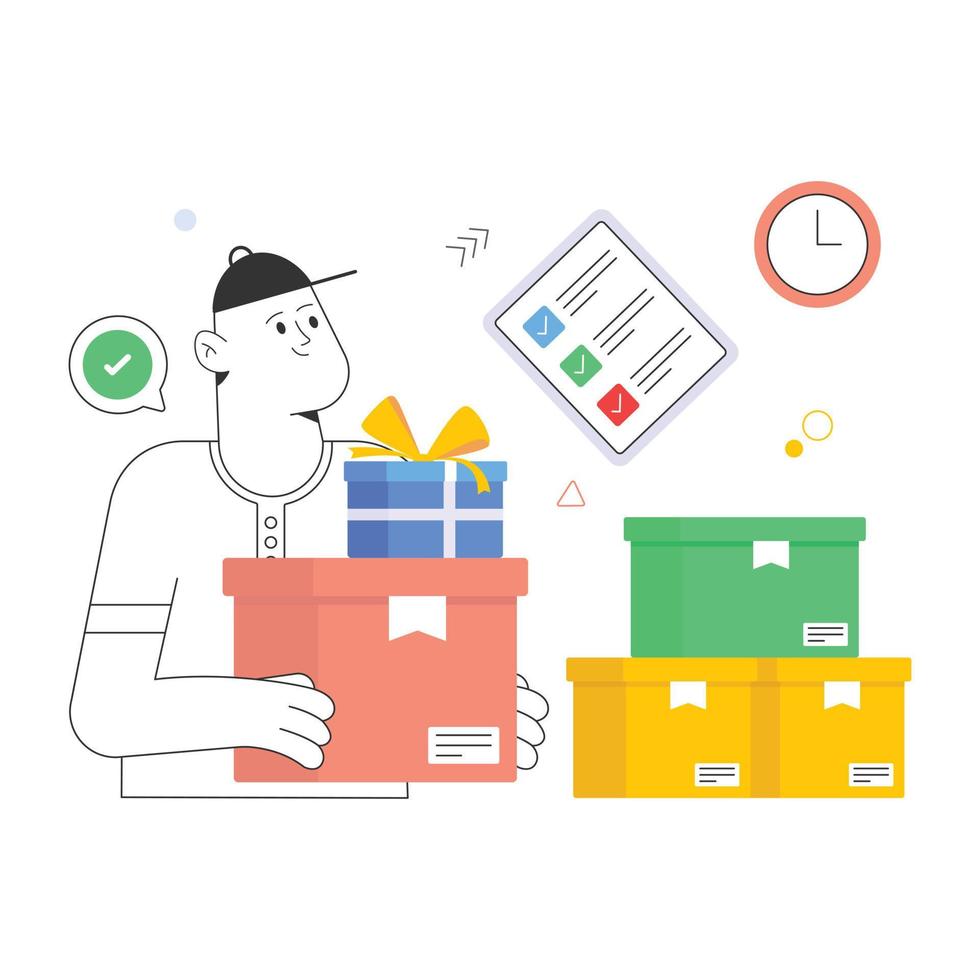 A well-designed flat illustration of delivery order vector