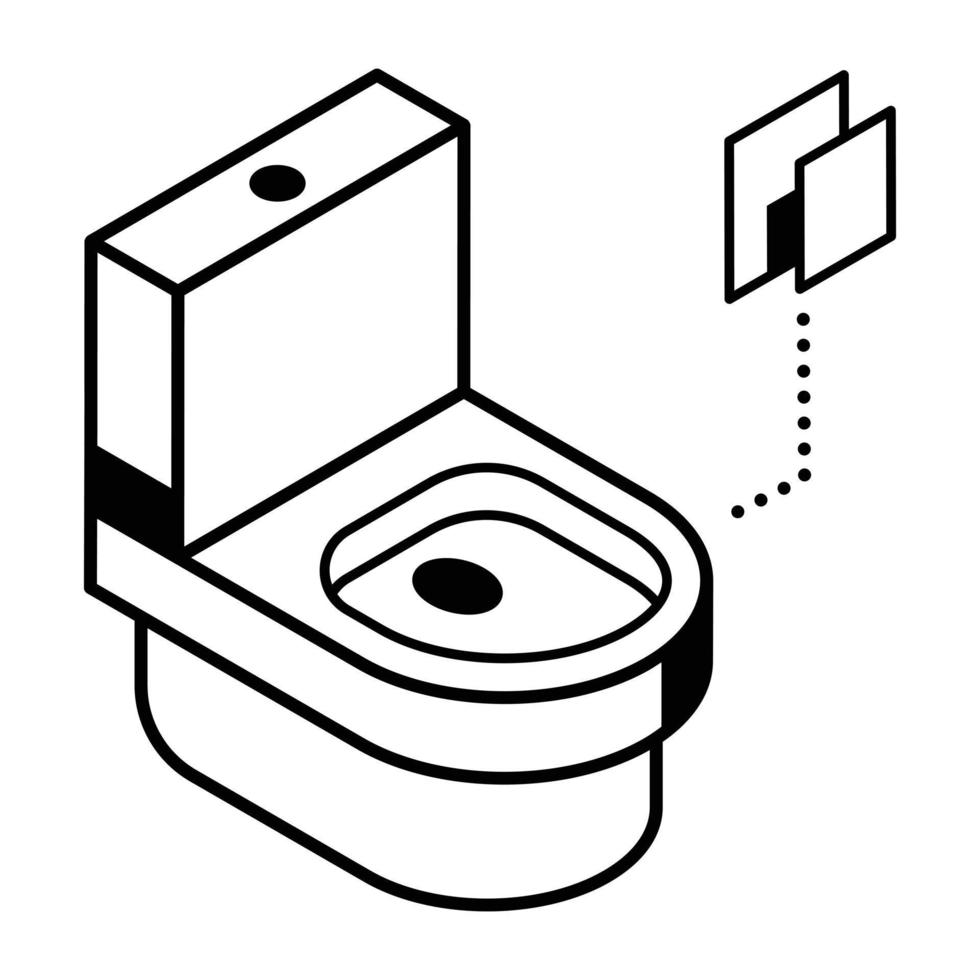 Modern commode line isometric icon vector