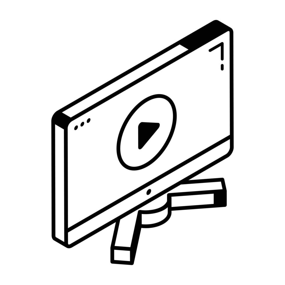 Modern line icon of a tv vector