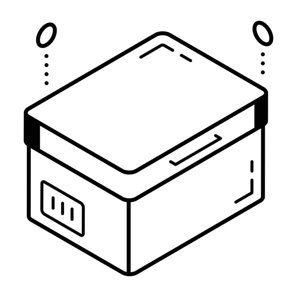 Trendy line icon of freezer vector
