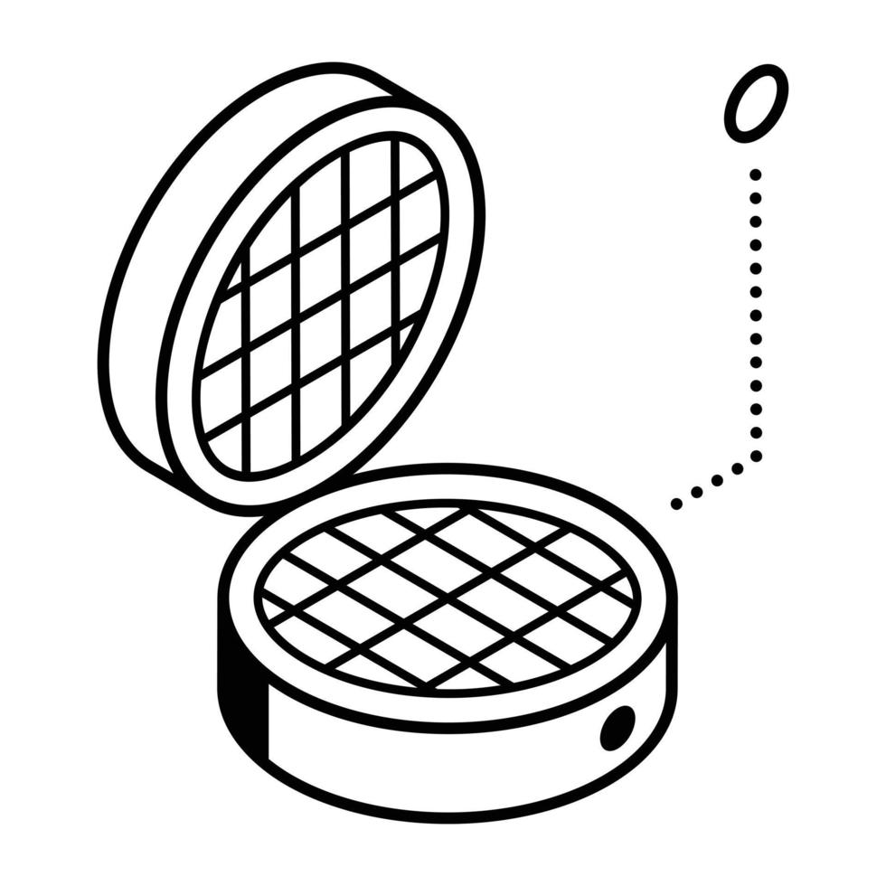 A pie maker line isometric icon vector