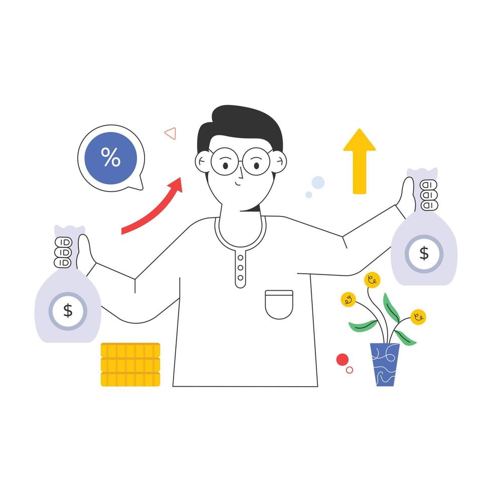 Check this flat illustration of profit vector