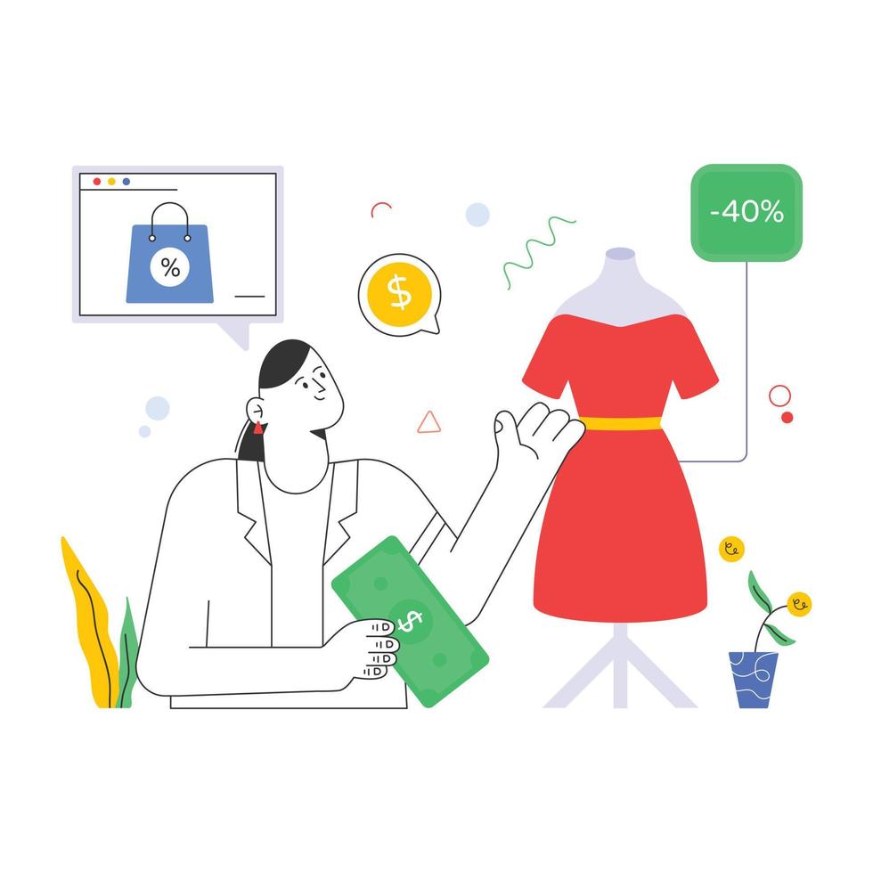 Check out flat illustration of clothing discount vector