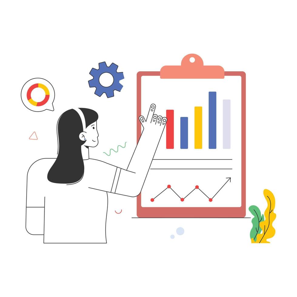 Flat vector illustration of analysis