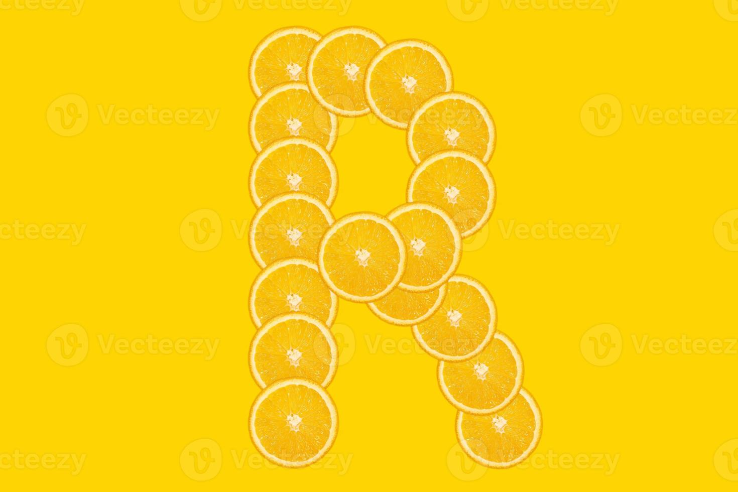 Orange alphabet - letter R photo