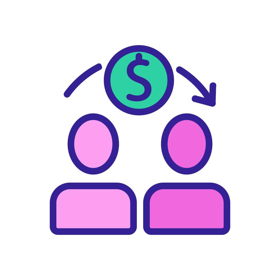 people money transfer icon vector outline illustration