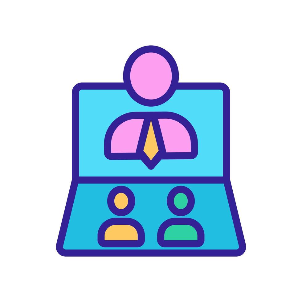laptop, referral vector icon. Isolated contour symbol illustration