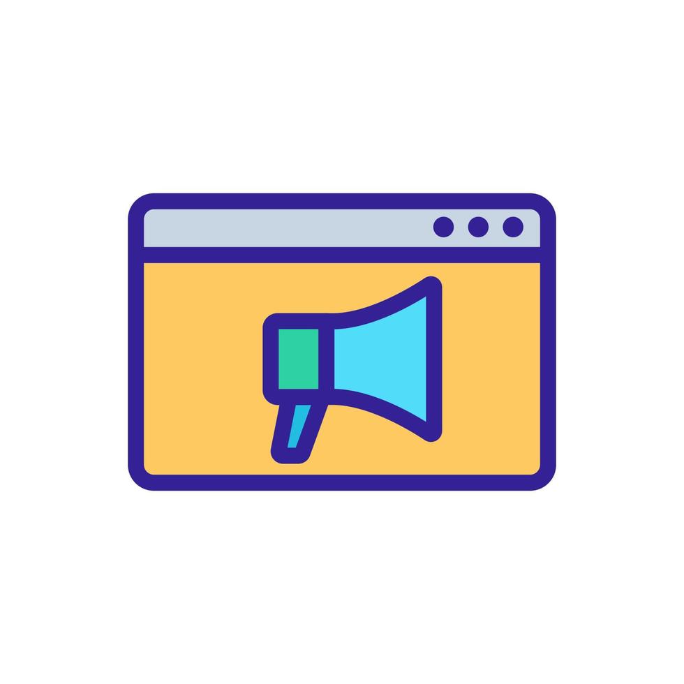 megaphone, browser icon vector. Isolated contour symbol illustration vector