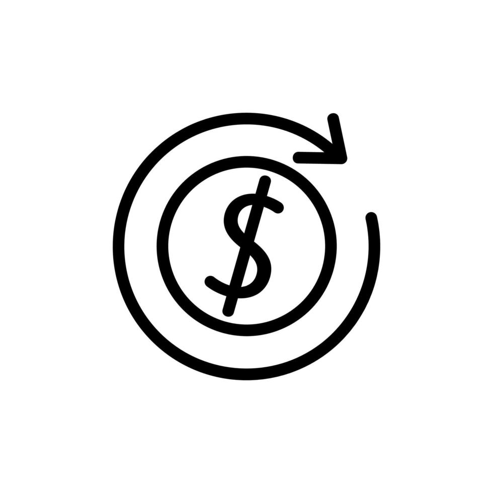 quick money transfer icon vector outline illustration