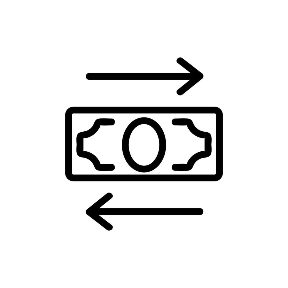 money exchange transfer icon vector outline illustration