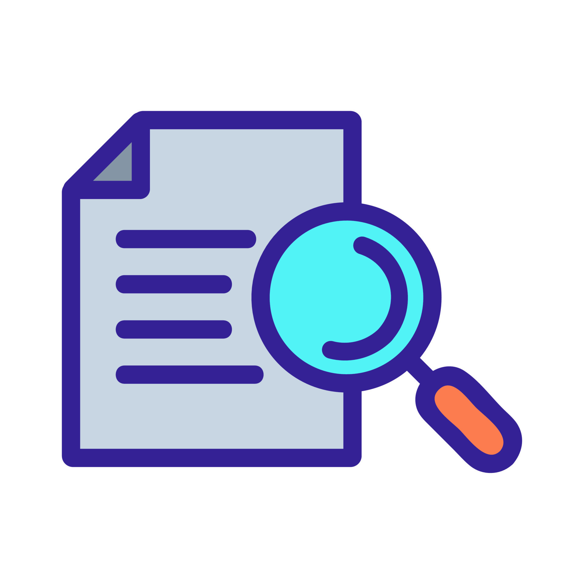 Search for information icon vector. Isolated contour symbol
