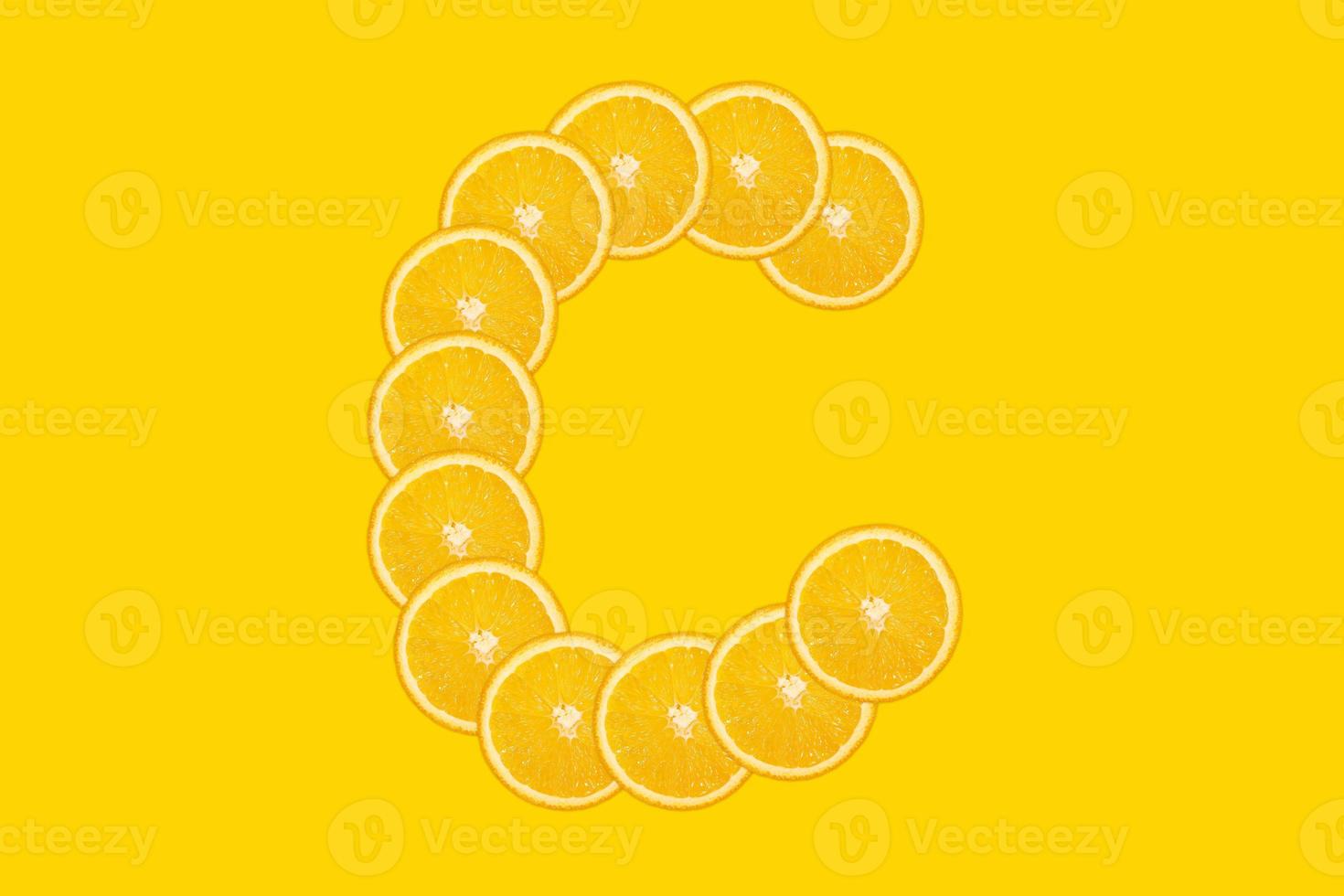 Orange alphabet - letter C photo