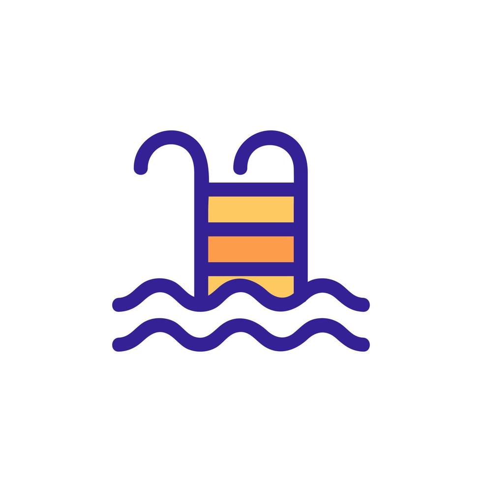 Stairs to the pool icon vector. Isolated contour symbol illustration vector