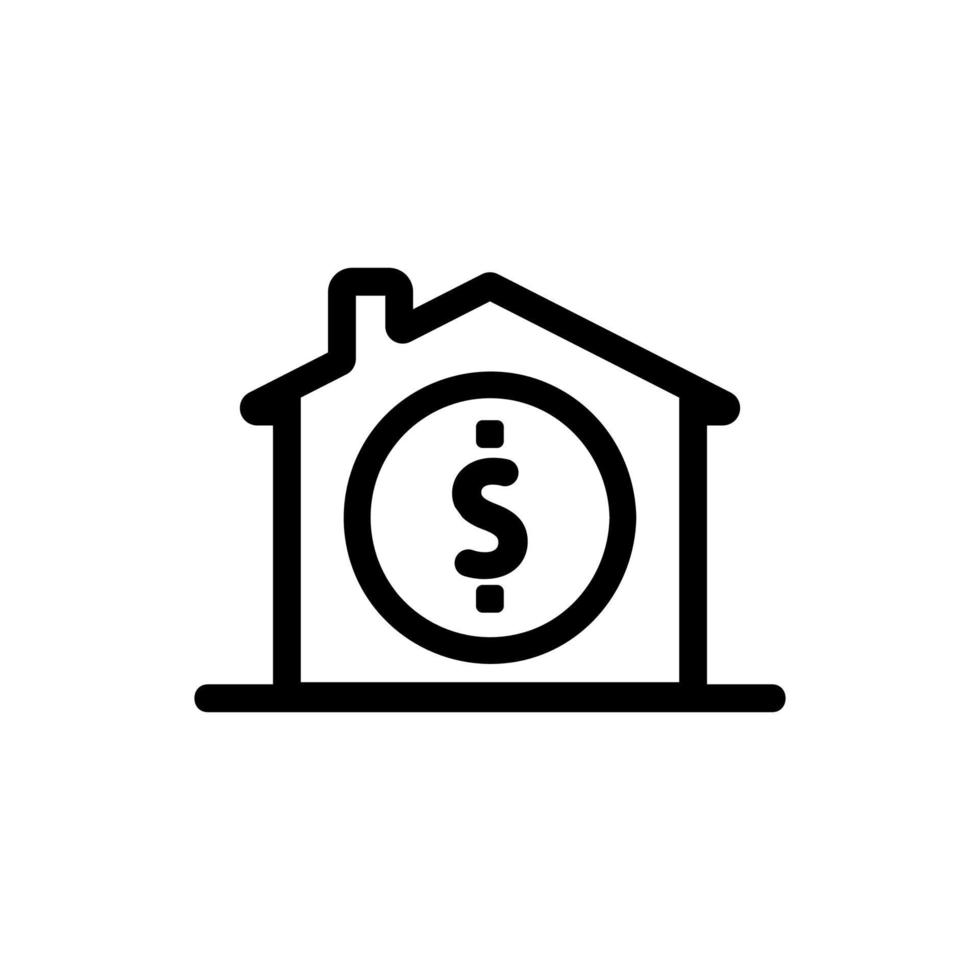 vector de icono de venta de bienes raíces. ilustración de símbolo de contorno aislado