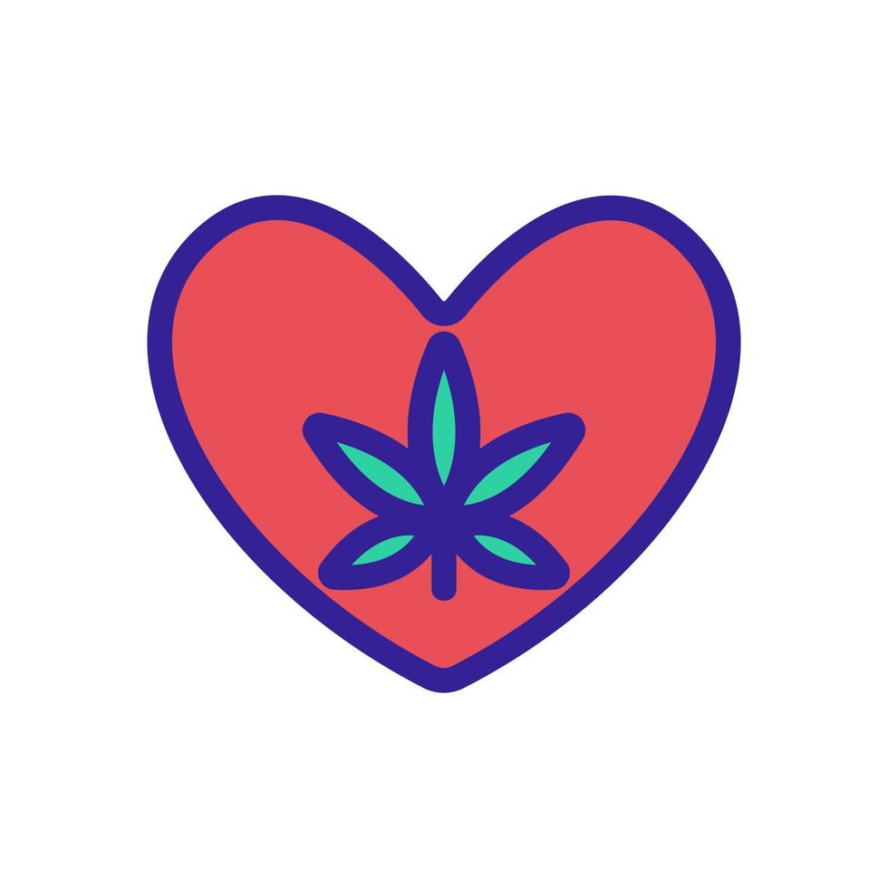 love for cannabis icon vector. Isolated contour symbol illustration vector